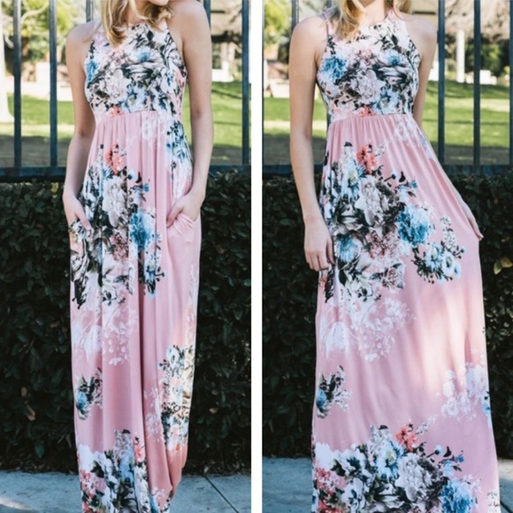 RACER BACK FLORAL MAXI - Picture 3 of 4