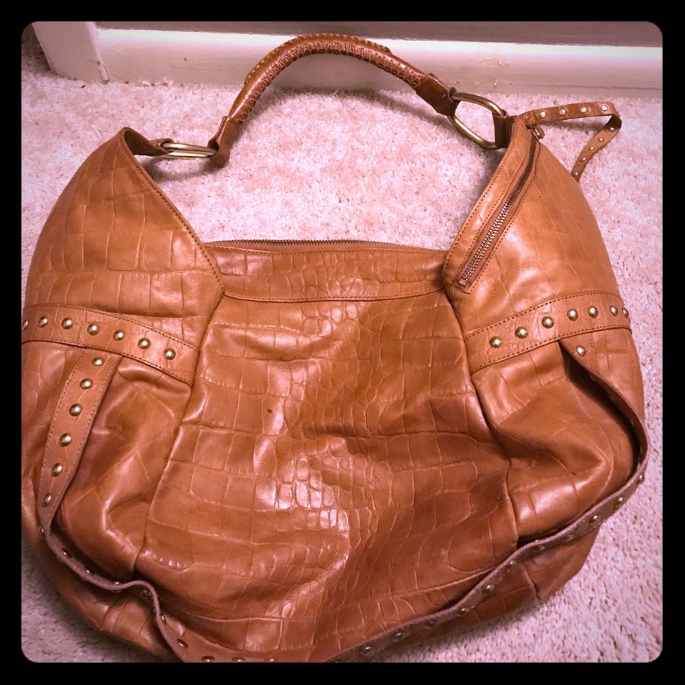 Kenneth Cole studded Hobo embossed leather Bag