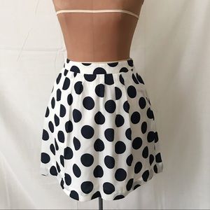 J. Crew Factory polka-dot skirt in navy and white