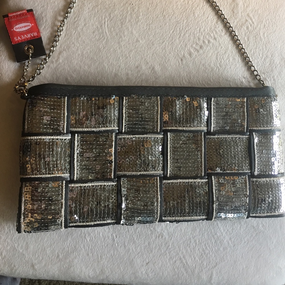 Harveys Seatbelt Arm Candy Clutch Sequins