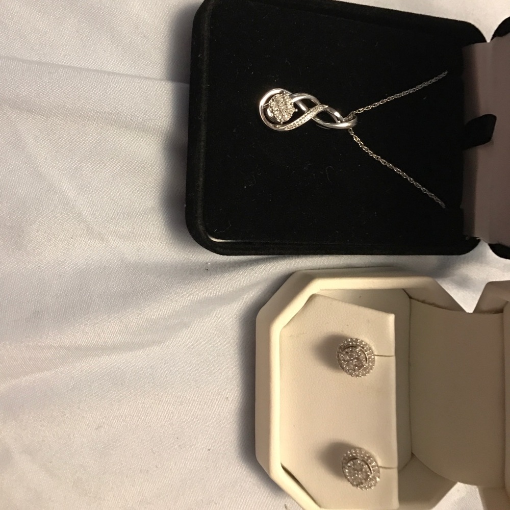 Diamond Necklace and Earrings