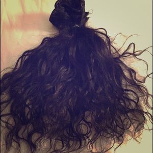 Black 18 inch kinky wave weave