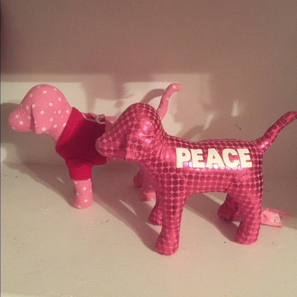 2 Pink Victoria Secret Dogs