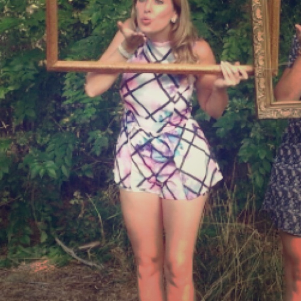Trendy mixed pattern romper