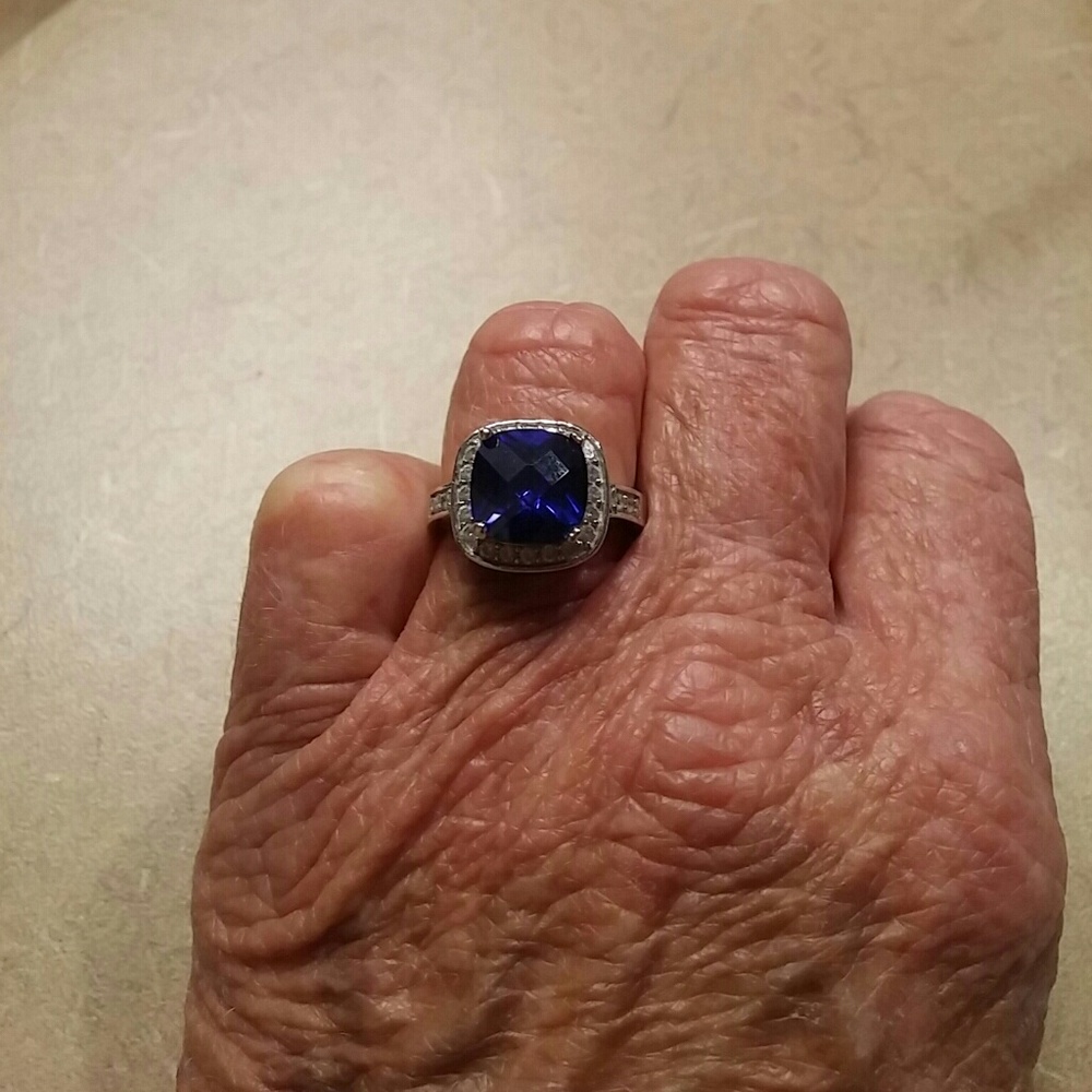 Fabulous simulated sapphire ring