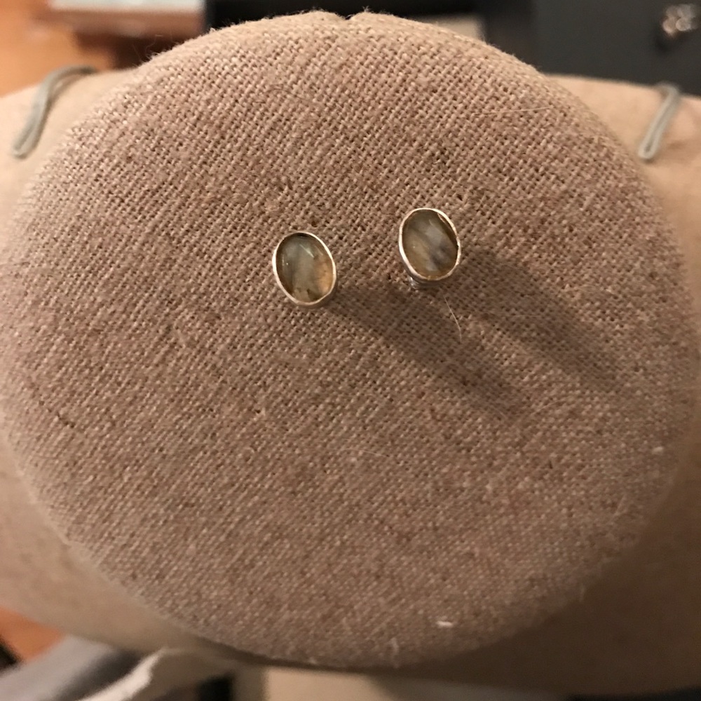 Stella & Dot Delphie stone studs in labradorite