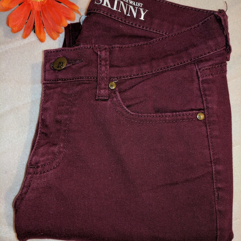 NY&Co Maroon Skinny Jeans