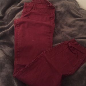 Burgundy skinny pants