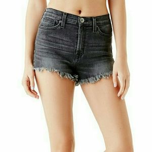 Sexy Fringed Dark Blue Guess Jean Shorts