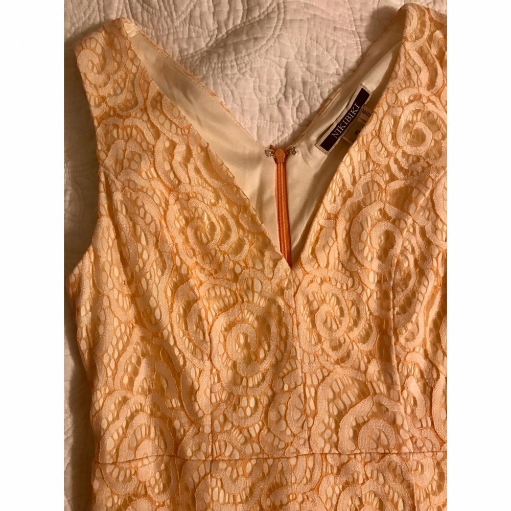 Orange lace tight mini dress
