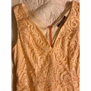 Orange lace tight mini dress