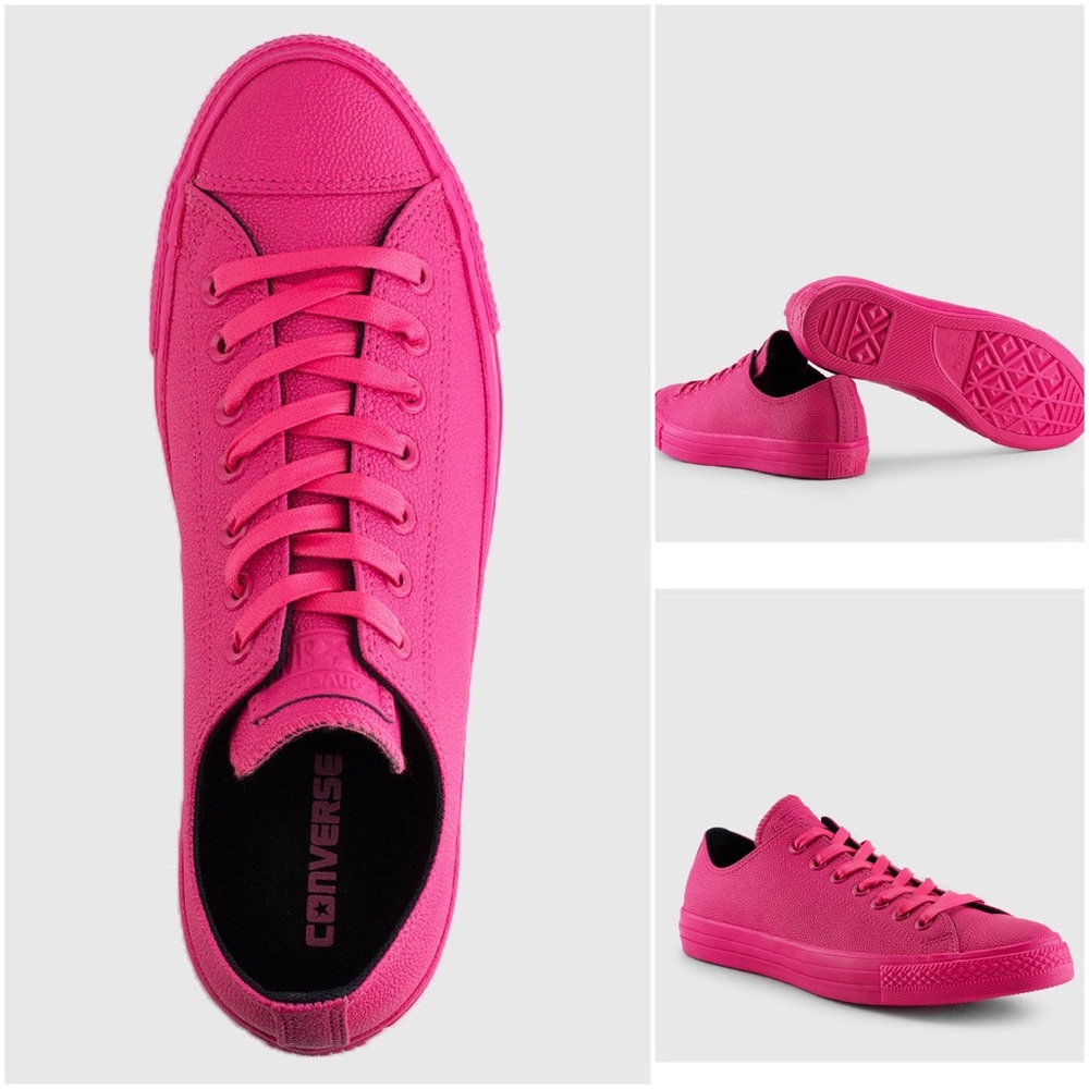 NIB Pink Leather Converse All Star OX Unisex