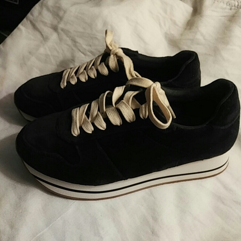 Zara platform suede shoes