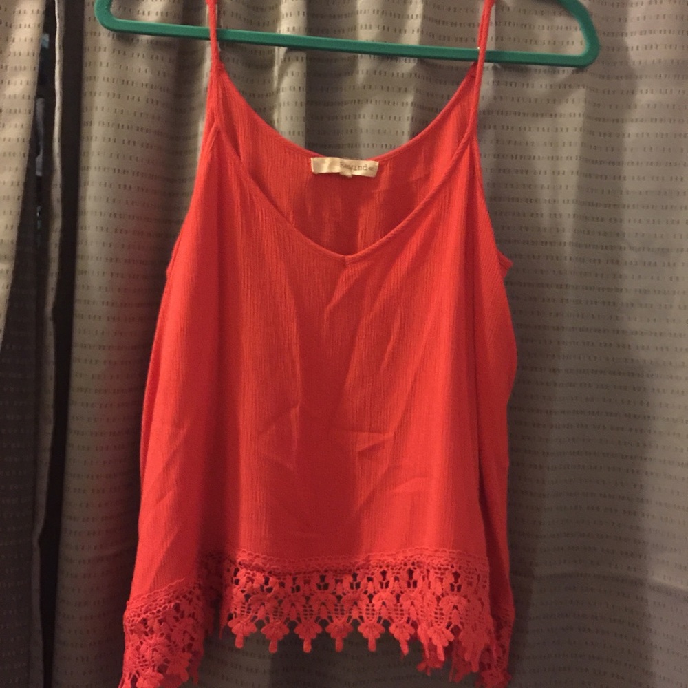 Coral tank with lace detail
