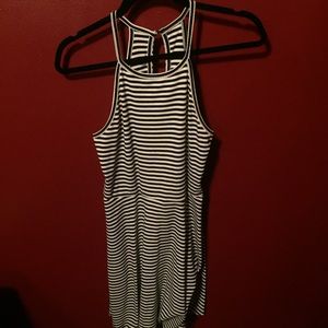 H&M black and white striped dress