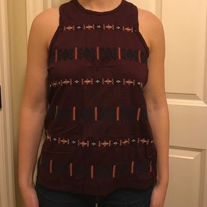 Madewell Purple Embroidered Tank