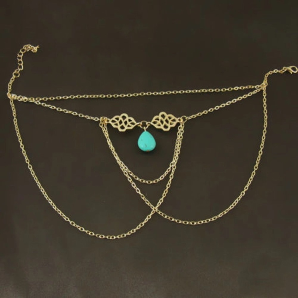 Antique Gold Plated & Turquoise Armlet - Picture 4 of 5
