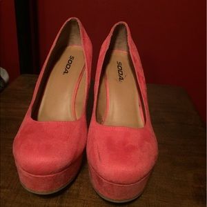 Hot pink pumps