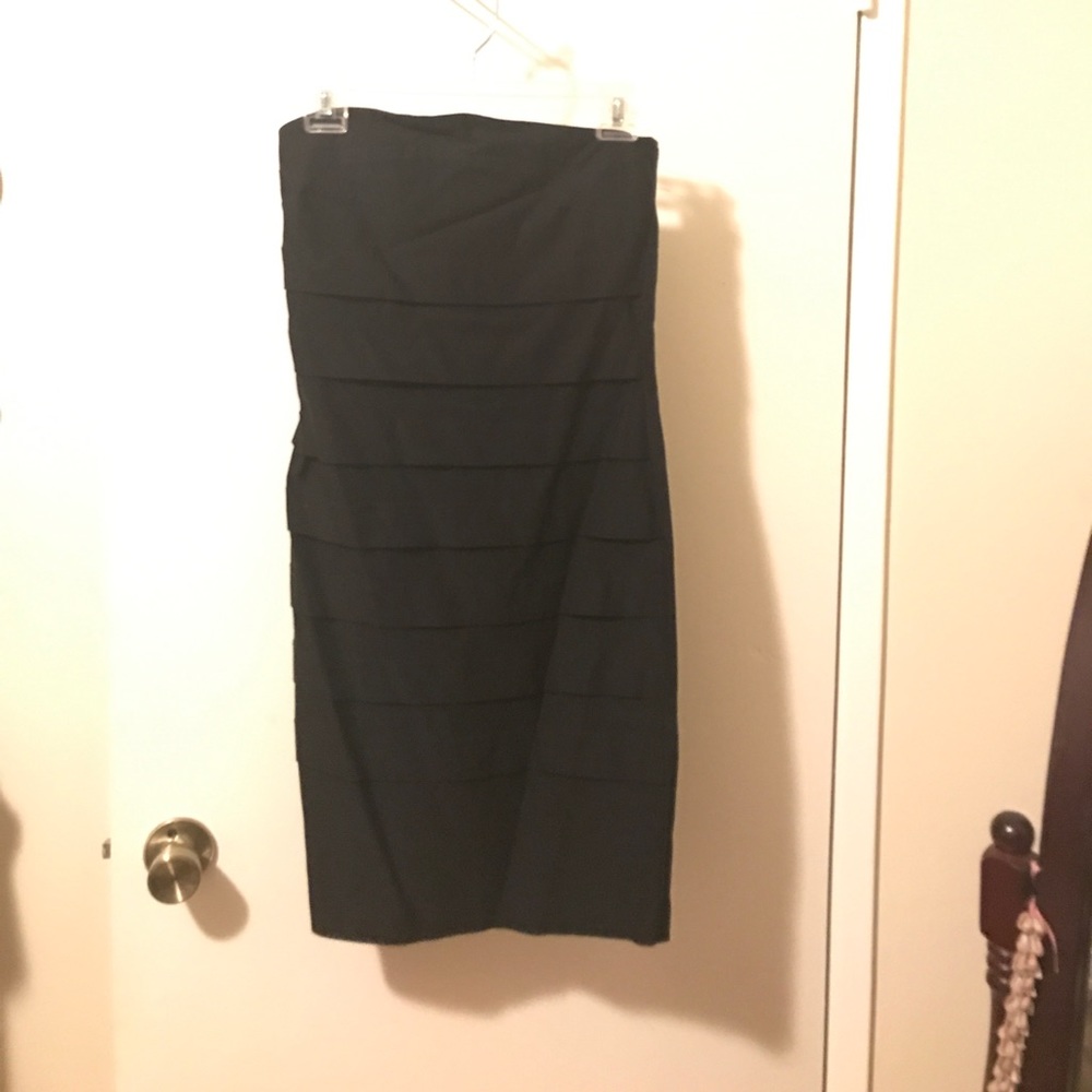 Strapless black dress