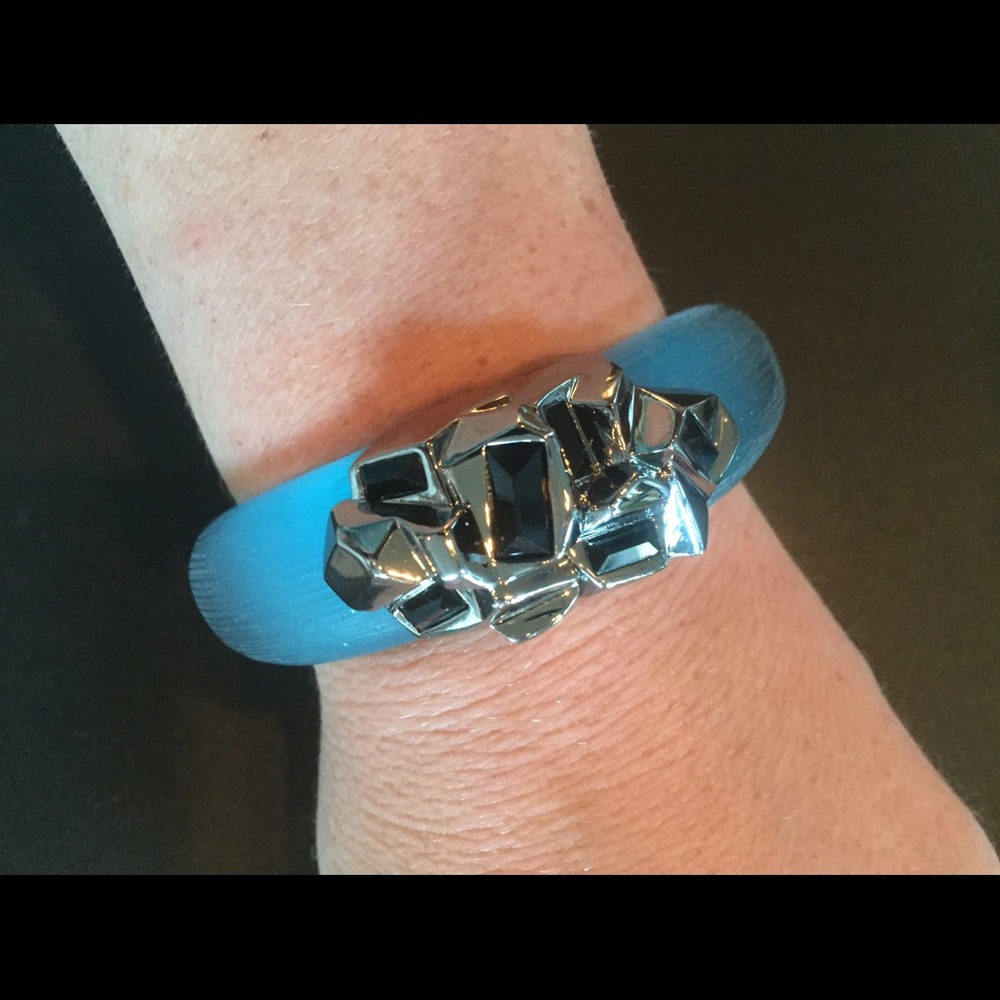 Alexis Bittar blue jeweled cuff