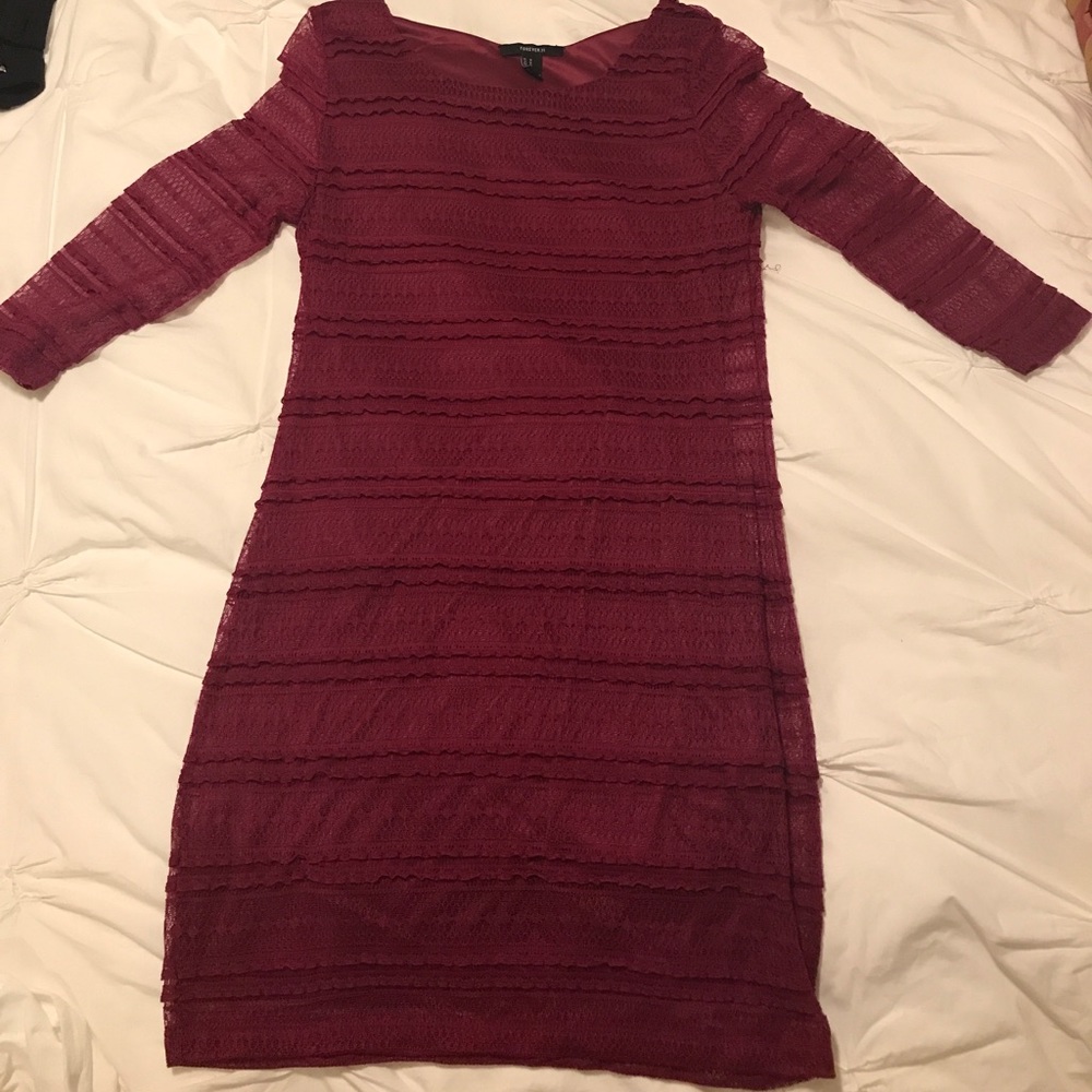 Lace maroon dress