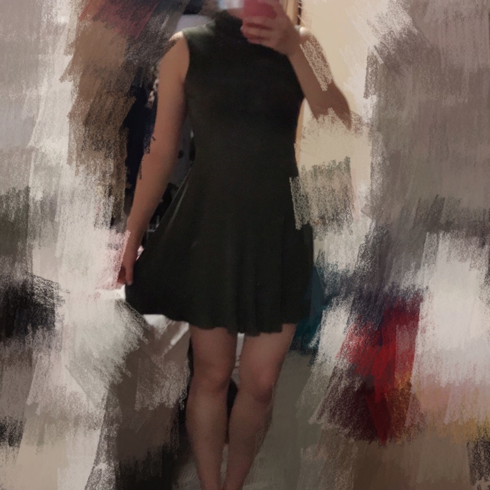 GLAMOROUS Olive Green Dress