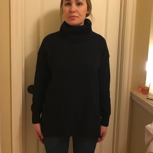 Madewell Black turtleneck Wool Sweater
