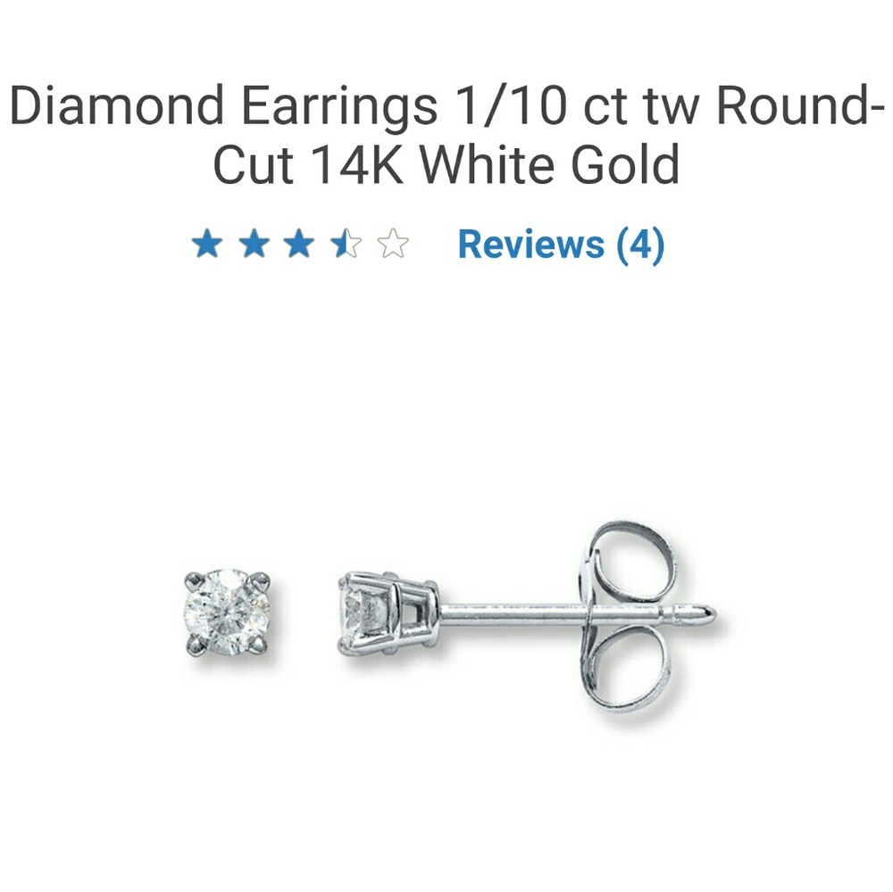 FINAL PRICE!!1/10 ct round cut white gold earrings