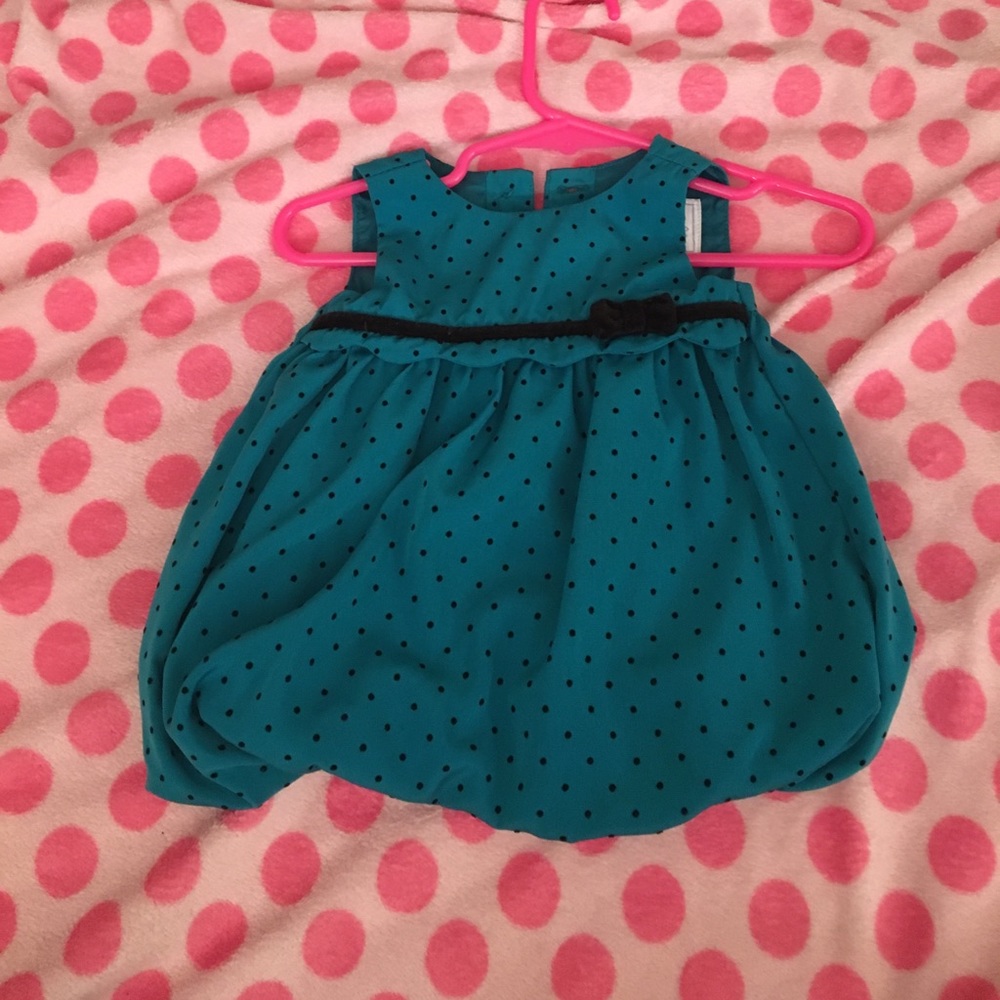 Beautiful green polka dotted Christmas dress