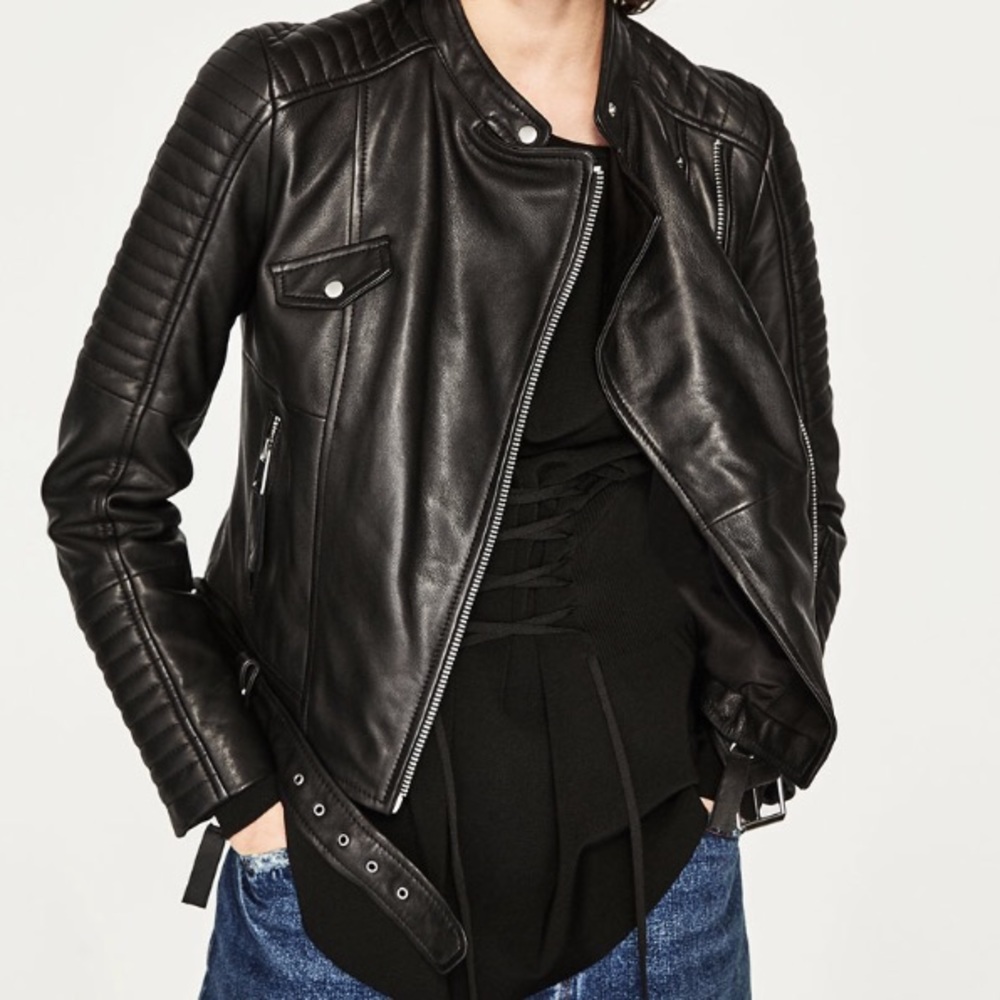 NEW* 🔥 Zara_ Leather Motorcycle Jacket