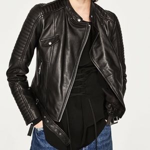 NEW* 🔥 Zara_ Leather Motorcycle Jacket