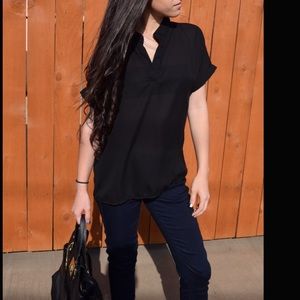 V NECK CHIFFON BLOUSE