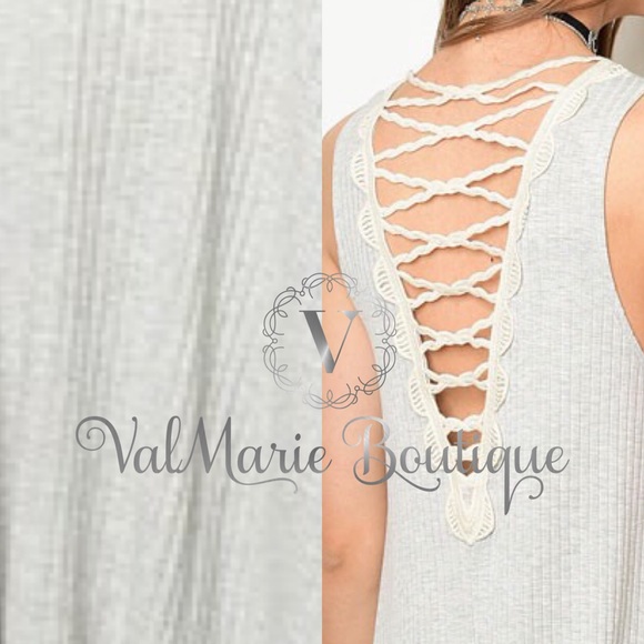 grey & Ivory lace back dress - Picture 2 of 2