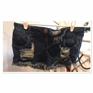 Vintage Havana Ripped Jean Shorts Size 27