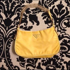 Authentic Prada yellow evening bag.