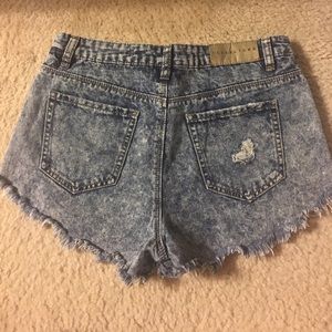 Acid wash high waisted ripped shorts