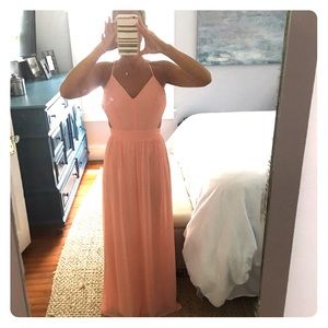 Lulu's open back pink Maxi