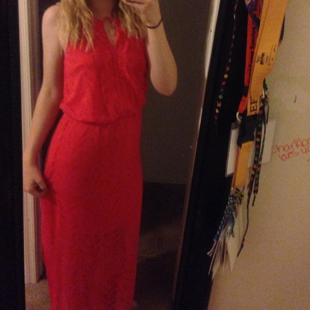 Red maxi dress