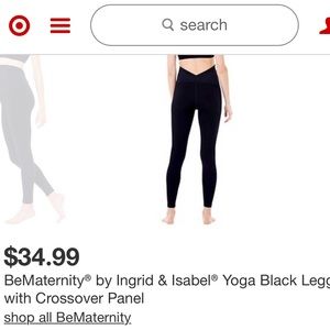 BeMaternity Legging w Crossover Panel