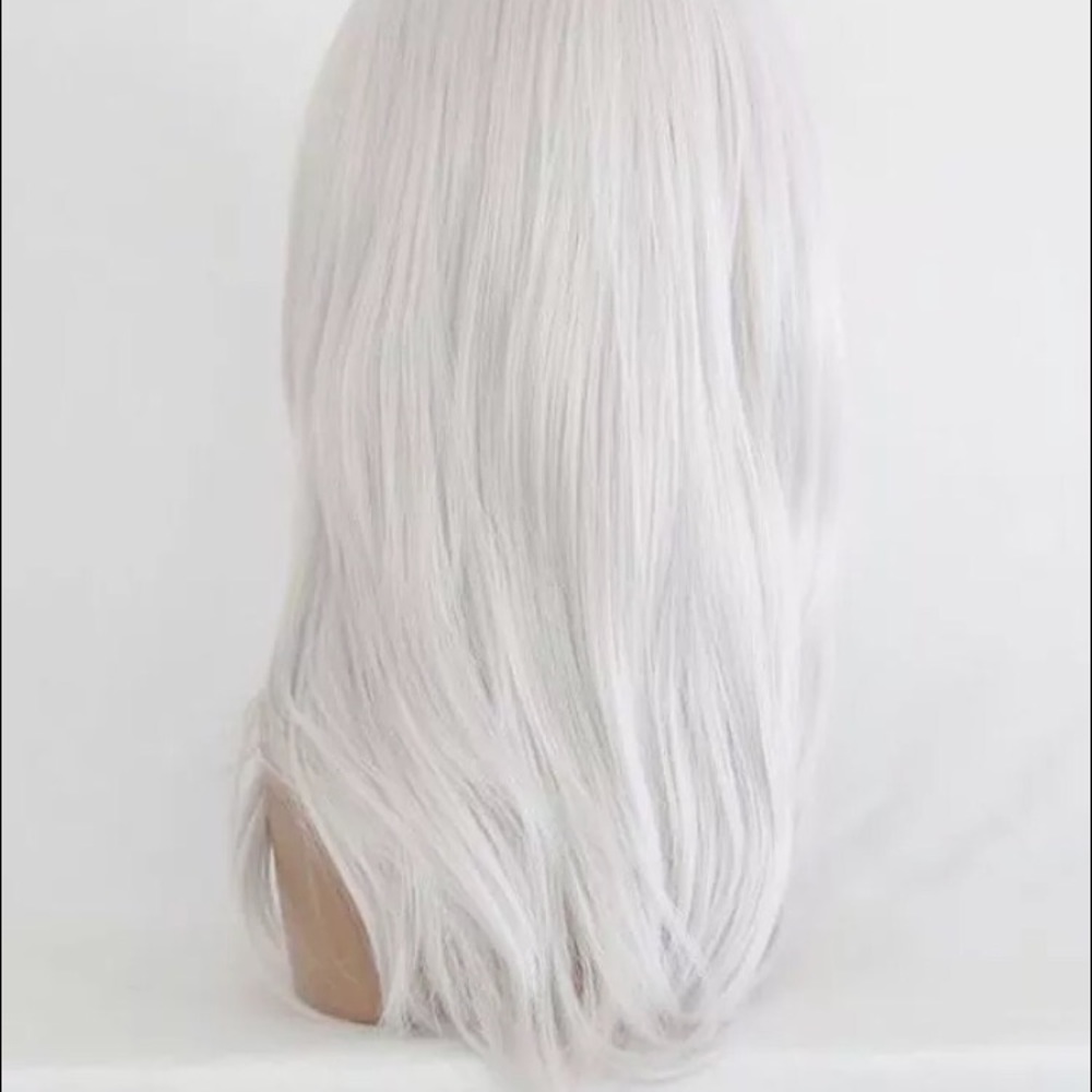 New Vampire White Silver Platinum Halloween Wig - Picture 3 of 4