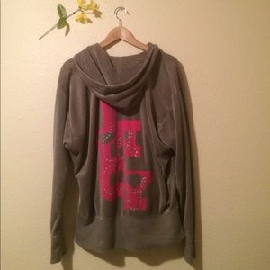Juicy Couture Gray Velour Track Jacket XL