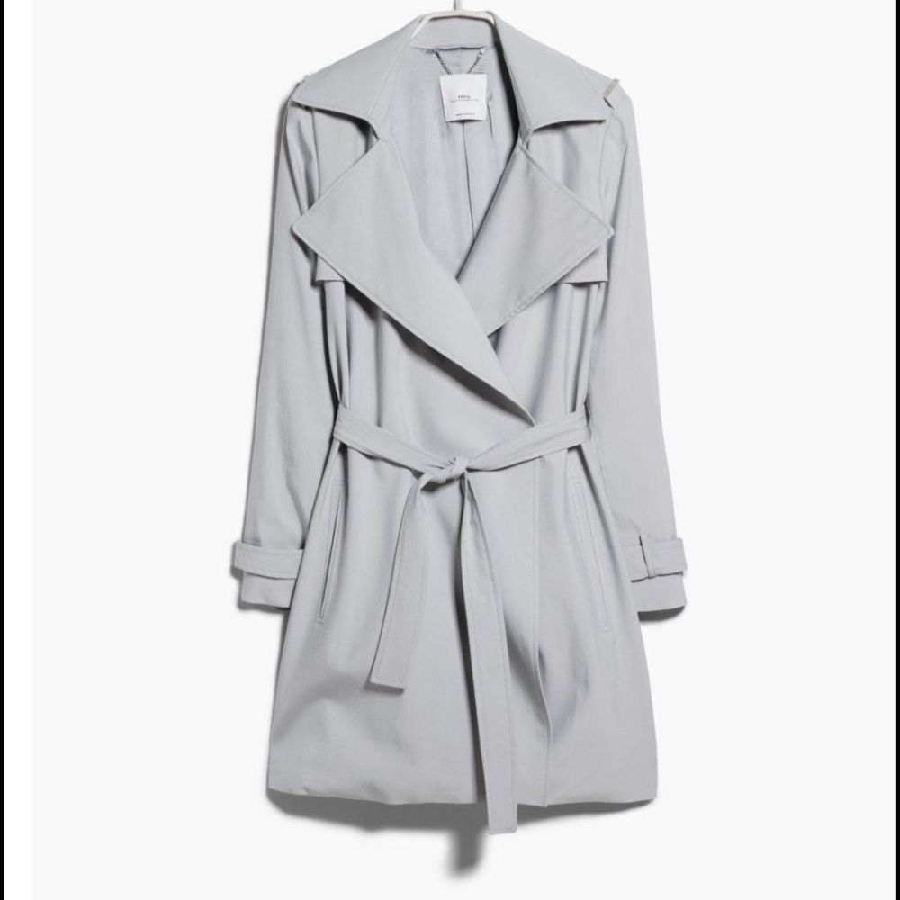 Mango MNG Suit | Flowy Trench - Pastel Grey