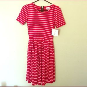 LuLaRoe Red Striped Dress