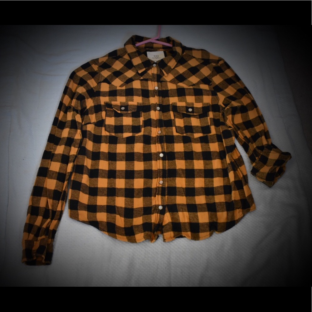 Cozy Yellow Buffalo Check Forever 21 Flannel