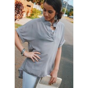 V NECK CHIFFON BLOUSE