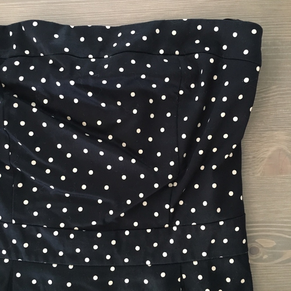 MANGO Dotted Strapless Mini Dress