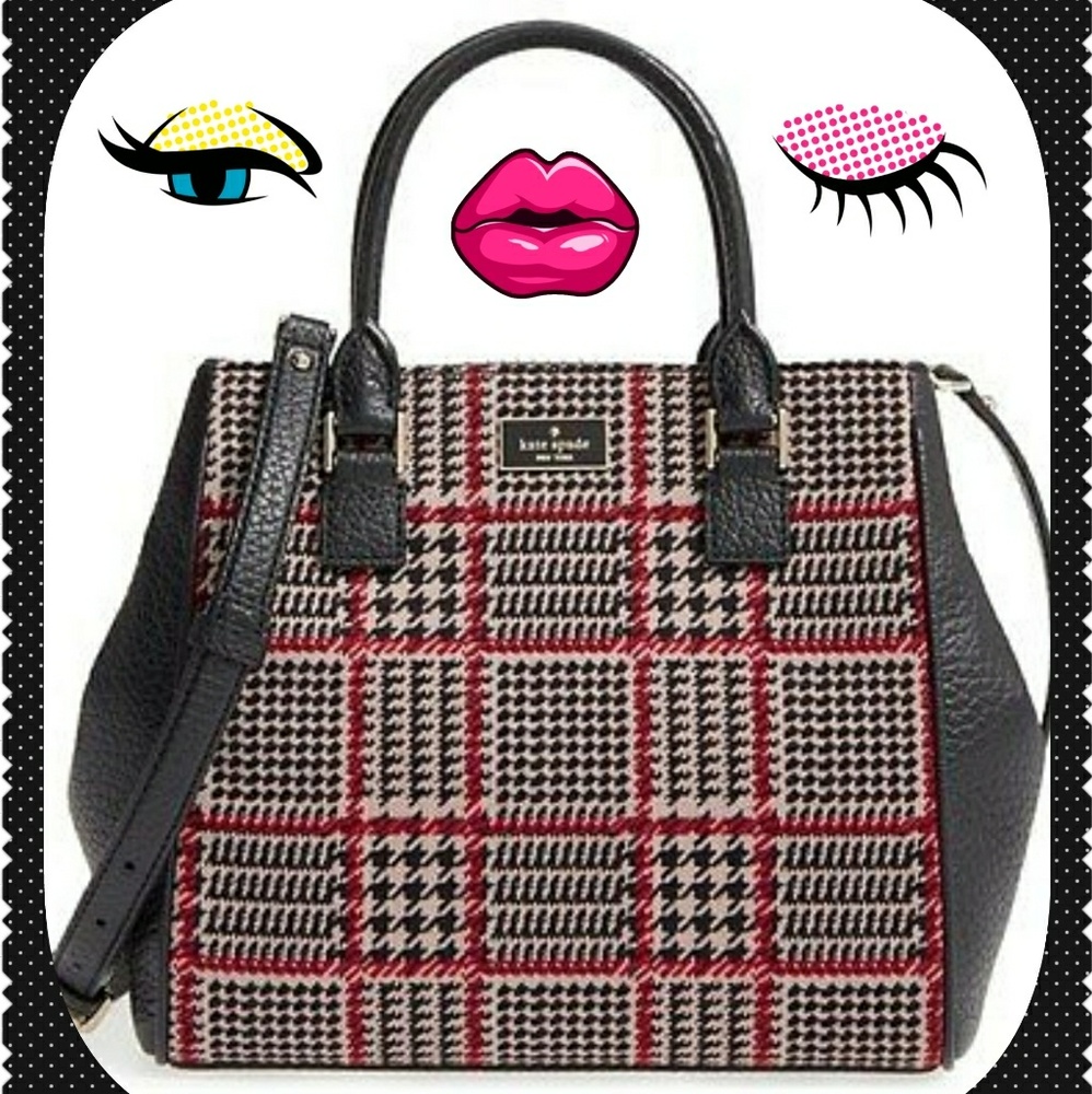 Kate Spade "Maddie Prospect PL Houndtooth" Satchel