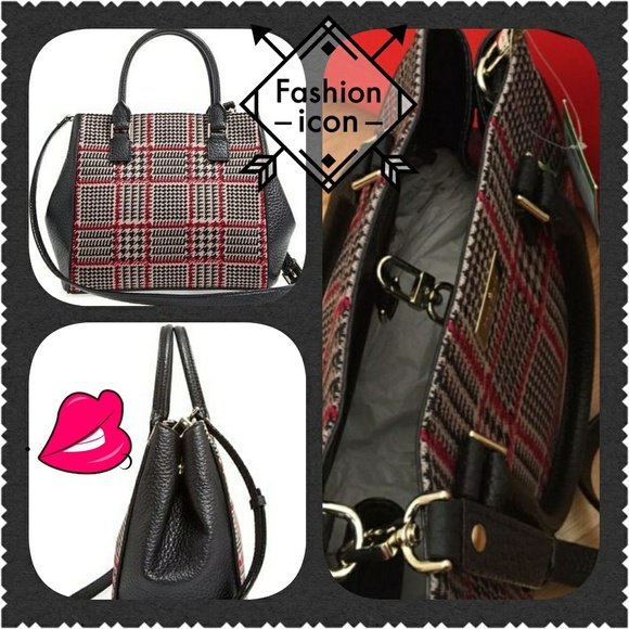 Kate Spade "Maddie Prospect PL Houndtooth" Satchel - Picture 2 of 4