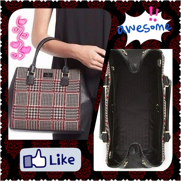 Kate Spade "Maddie Prospect PL Houndtooth" Satchel - Picture 3 of 4