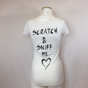 bebe Graphic Tee "Scratch and Sniff" bebe Graphic Tee "Scratch and Sniff"